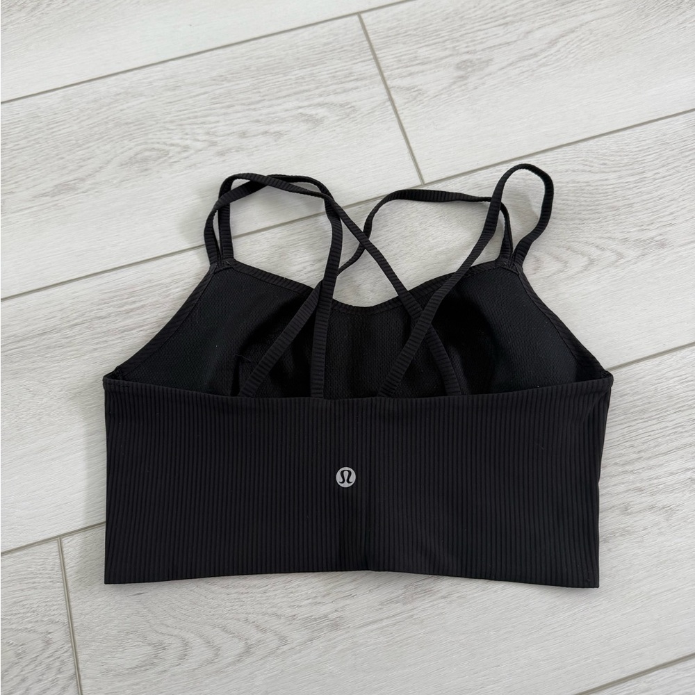 SOLD Lululemon Like A Cloud Long Line Ribbed Sports Bra Black - Picture 4 of 5